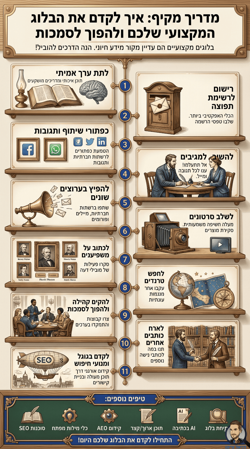 איך לקדם בלוג? אינפוגרפיקה מאת דניאל זריהן איך לקדם בלוג? אינפוגרפיקה מאת דניאל זריהן