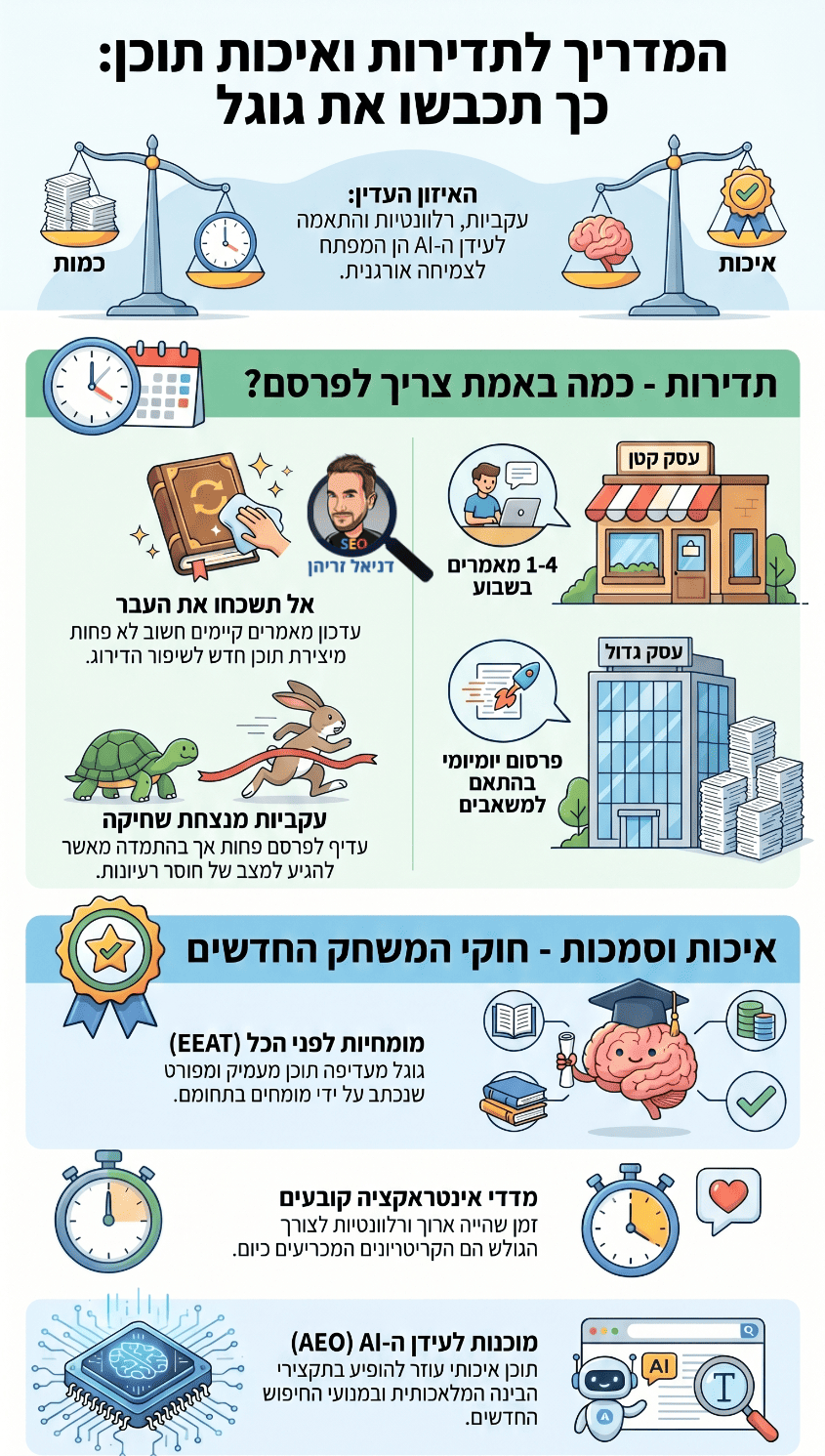 באיזו תדירות כדאי לפרסם תוכן באתר? אינפוגרפיקה מאת דניאל זריהן באיזו תדירות כדאי לפרסם תוכן באתר? אינפוגרפיקה מאת דניאל זריהן