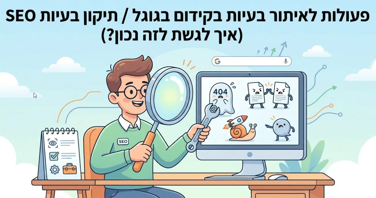 פעולות לאיתור בעיות בקידום בגוגל / תיקון בעיות SEO (איך לגשת לזה נכון?) פעולות לאיתור בעיות בקידום בגוגל / תיקון בעיות SEO (איך לגשת לזה נכון?) - מדריך של דניאל זריהן