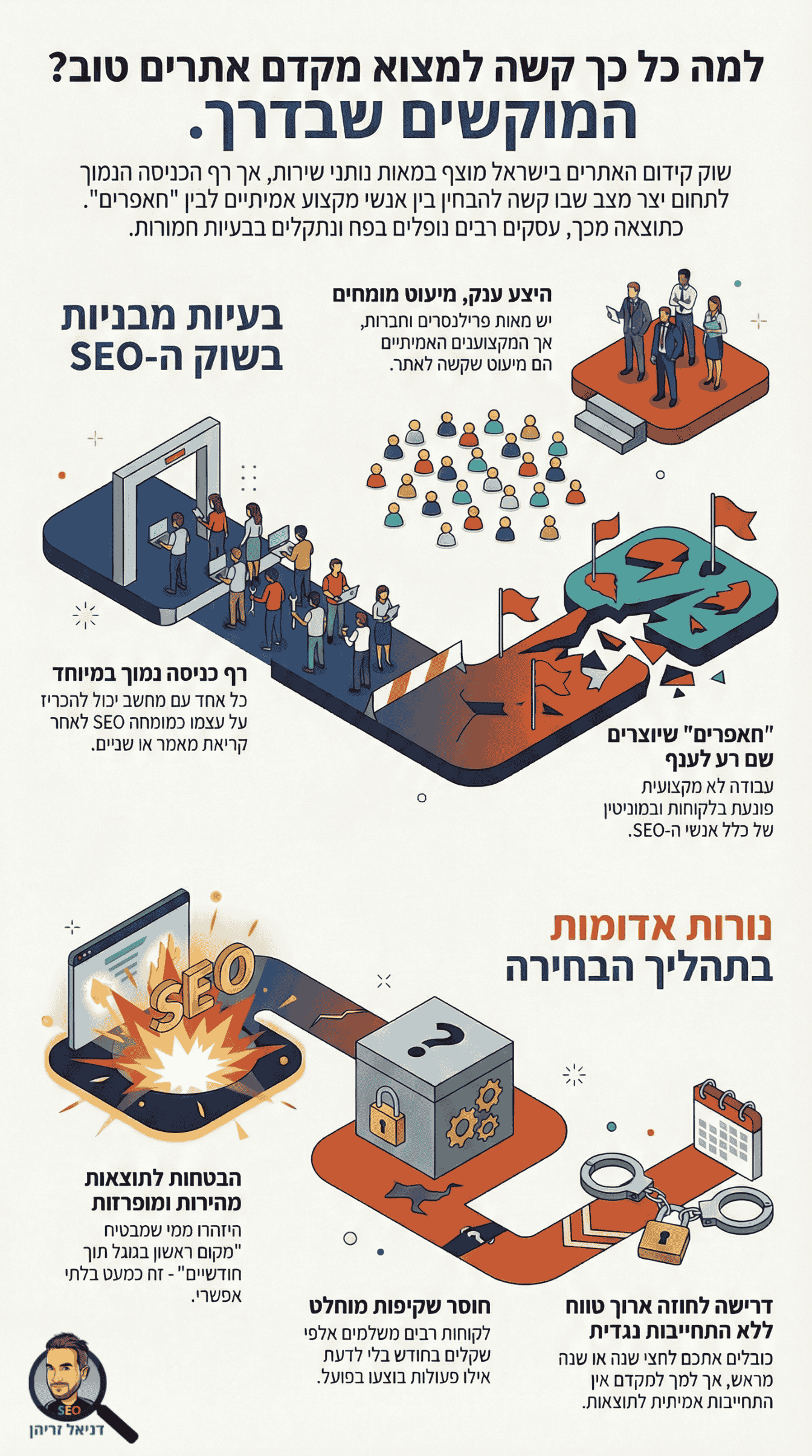 למה קשה למצוא מקדם אתרים מקצועי? אינפוגרפיקה מאת דניאל זריהן למה קשה למצוא מקדם אתרים מקצועי? אינפוגרפיקה מאת דניאל זריהן
