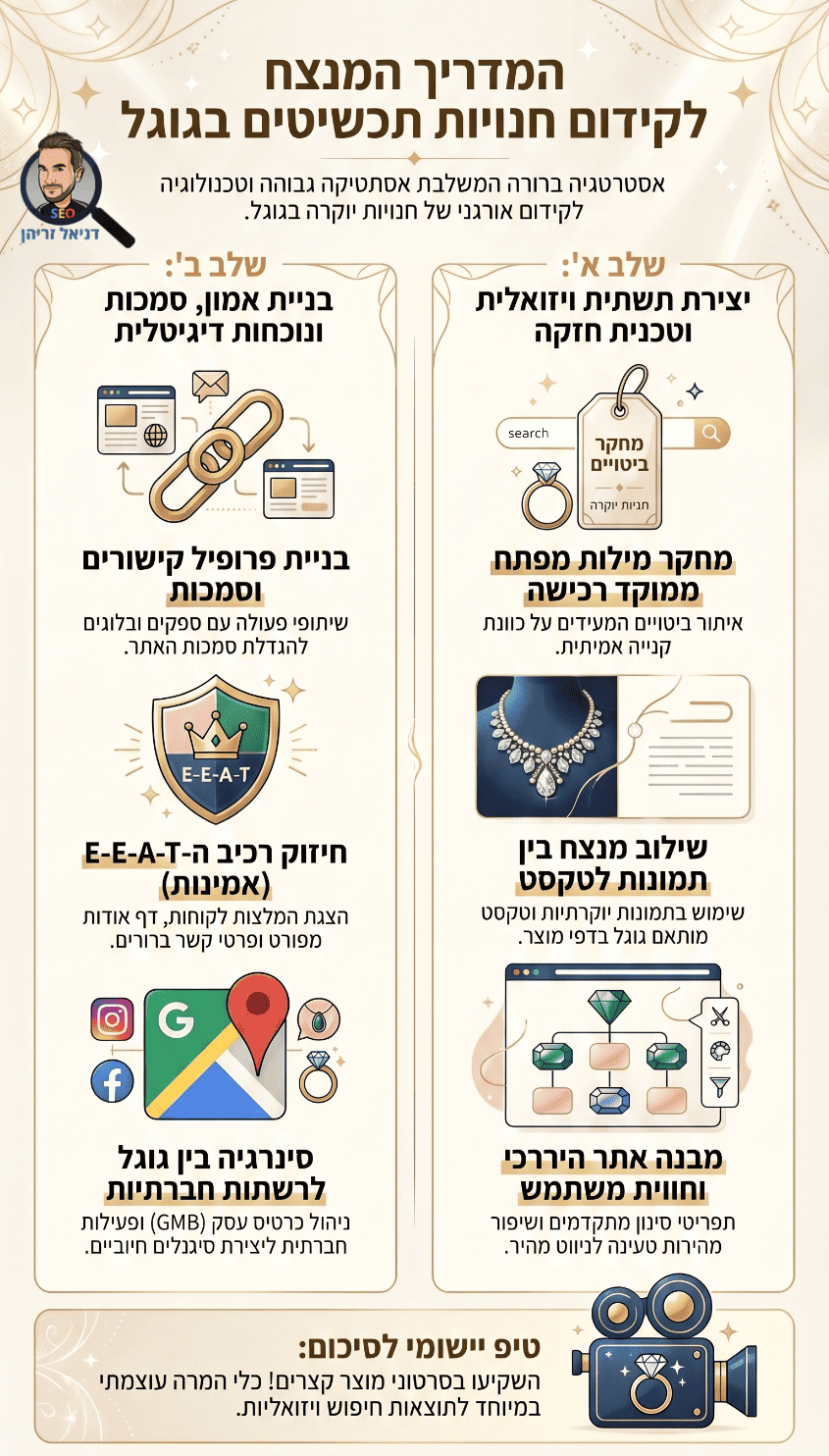 קידום חנות תכשיטים באינטרנט (SEO לאתרי תכשיטים) - אינפוגרפיקה מאת דניאל זריהן קידום חנות תכשיטים באינטרנט (SEO לאתרי תכשיטים) - אינפוגרפיקה מאת דניאל זריהן