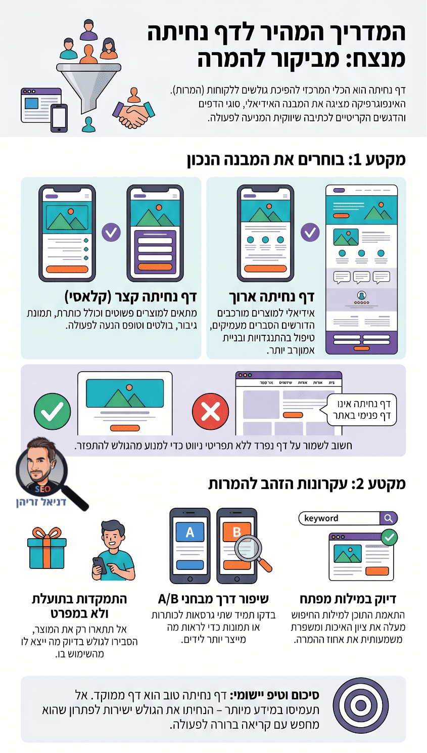 כתיבת תוכן לדפי נחיתה - אינפוגרפיקה מאת דניאל זריהן כתיבת תוכן לדפי נחיתה - אינפוגרפיקה מאת דניאל זריהן