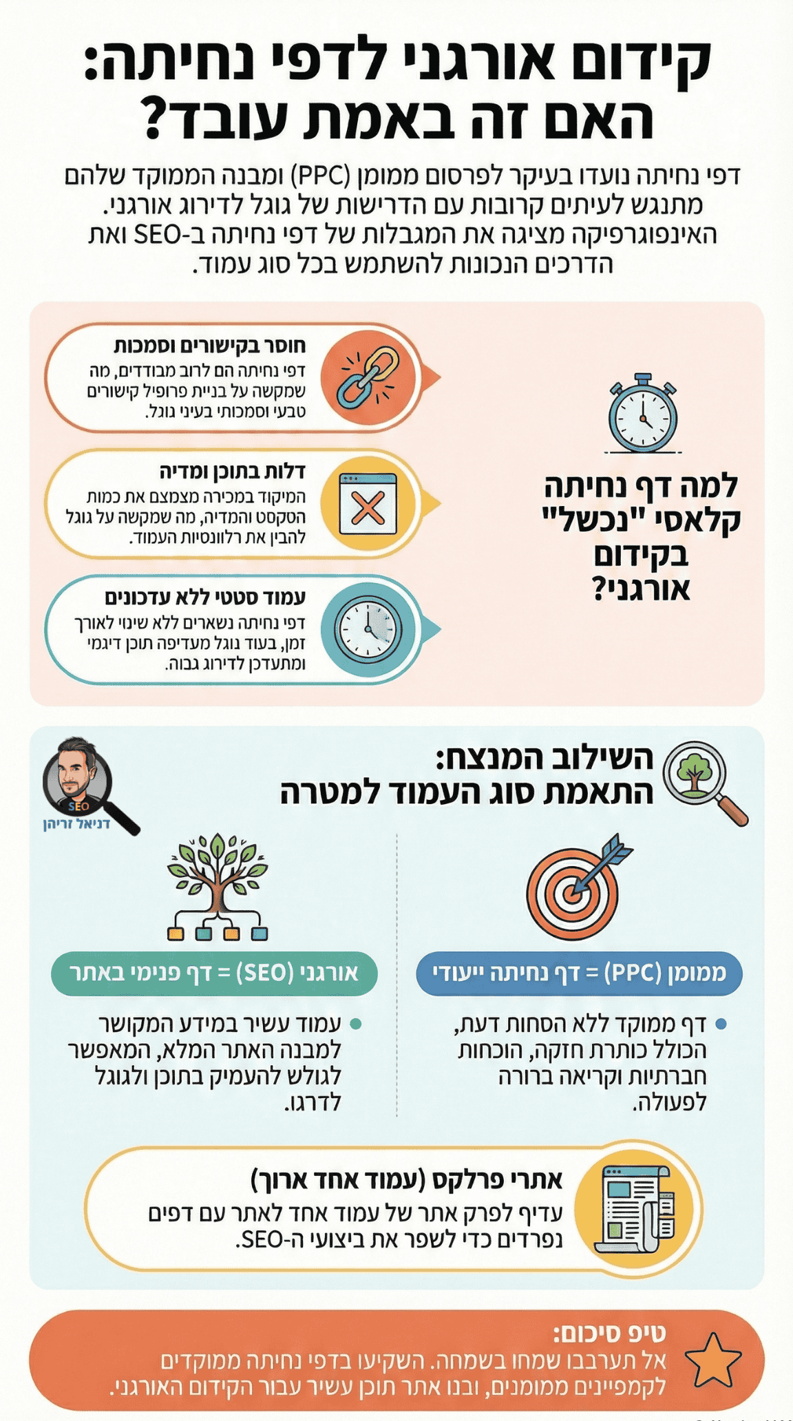 קידום אורגני (SEO) לדפי נחיתה - אינפוגרפיקה מאת דניאל זריהן קידום אורגני (SEO) לדפי נחיתה - אינפוגרפיקה מאת דניאל זריהן