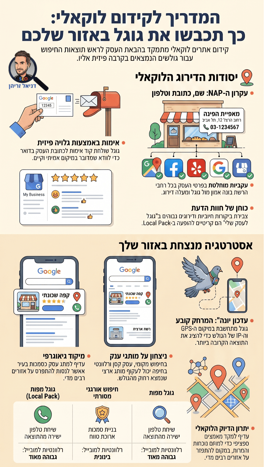 קידום אתרים לוקאלי / מקומי (Local SEO) - אינפוגרפיקה מאת דניאל זריהן קידום אתרים לוקאלי / מקומי (Local SEO) - אינפוגרפיקה מאת דניאל זריהן