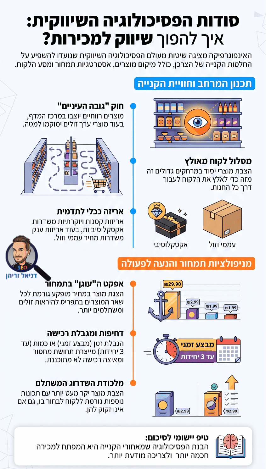 פסיכולוגיה שיווקית - איך היא תעזור לכם לנצח במכירות? אינפוגרפיקה מאת דניאל זריהן פסיכולוגיה שיווקית - איך היא תעזור לכם לנצח במכירות? אינפוגרפיקה מאת דניאל זריהן