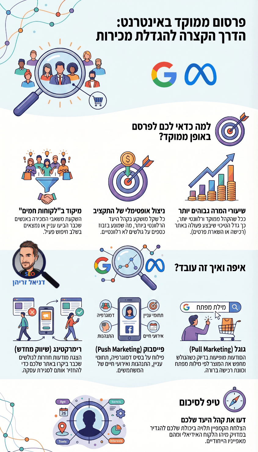 שיווק ופרסום ממוקד באינטרנט - אינפוגרפיקה מאת דניאל זריהן שיווק ופרסום ממוקד באינטרנט - אינפוגרפיקה מאת דניאל זריהן