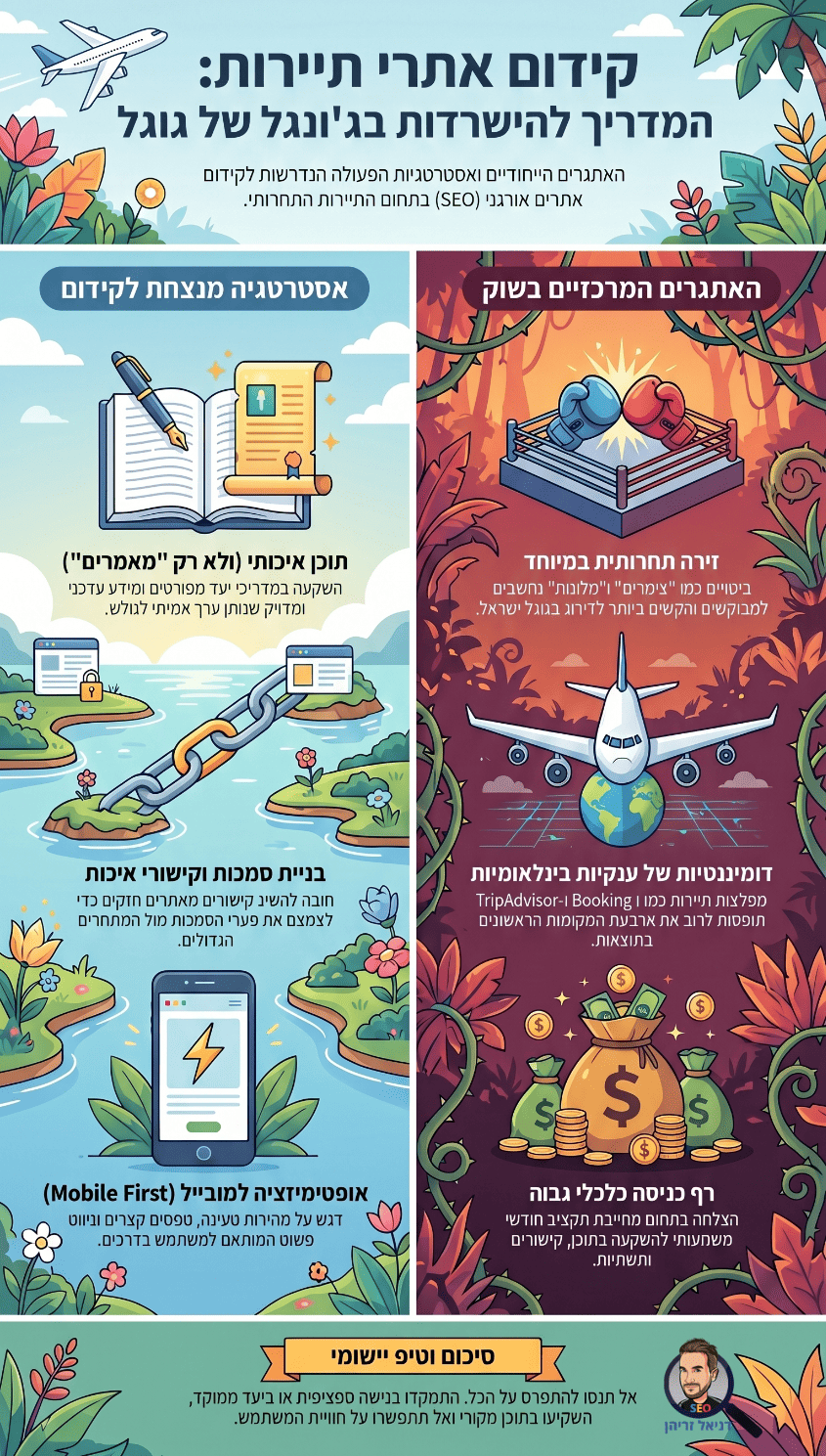 קידום אתרי תיירות (Tourism SEO) - אינפוגרפיקה מאת דניאל זריהן קידום אתרי תיירות (Tourism SEO) - אינפוגרפיקה מאת דניאל זריהן