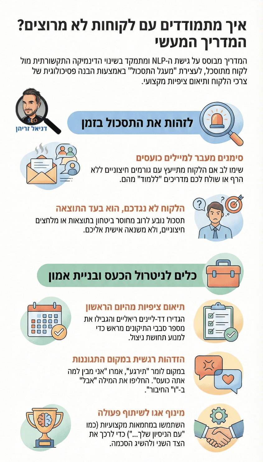 מה עושים עם לקוחות לא מרוצים? אינפוגרפיקה מאת דניאל זריהן מה עושים עם לקוחות לא מרוצים? אינפוגרפיקה מאת דניאל זריהן