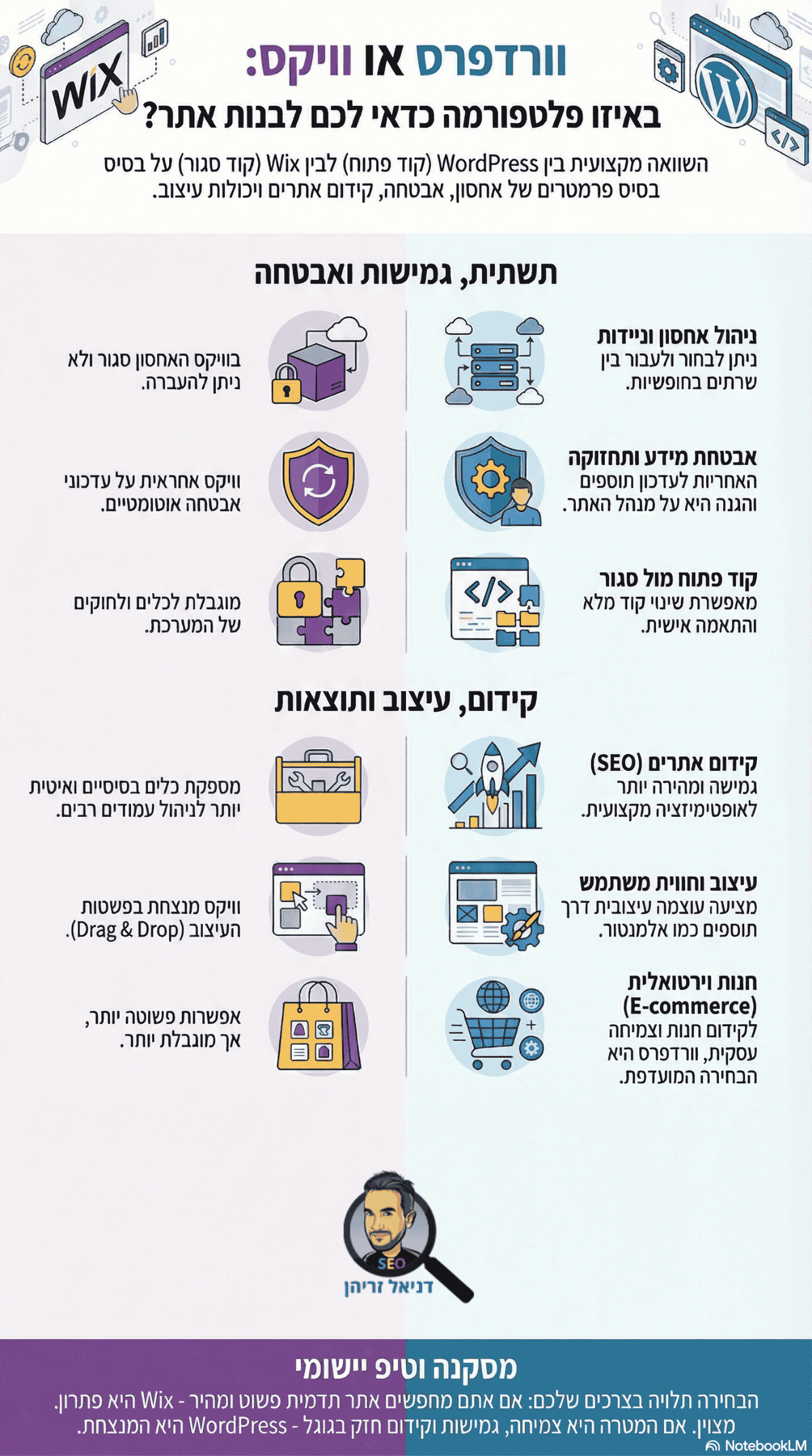 וורדפרס או וויקס - מה ההבדל? השוואה בין המערכות (אינפוגרפיקה מאת דניאל זריהן) וורדפרס או וויקס - מה ההבדל? השוואה בין המערכות (אינפוגרפיקה מאת דניאל זריהן)