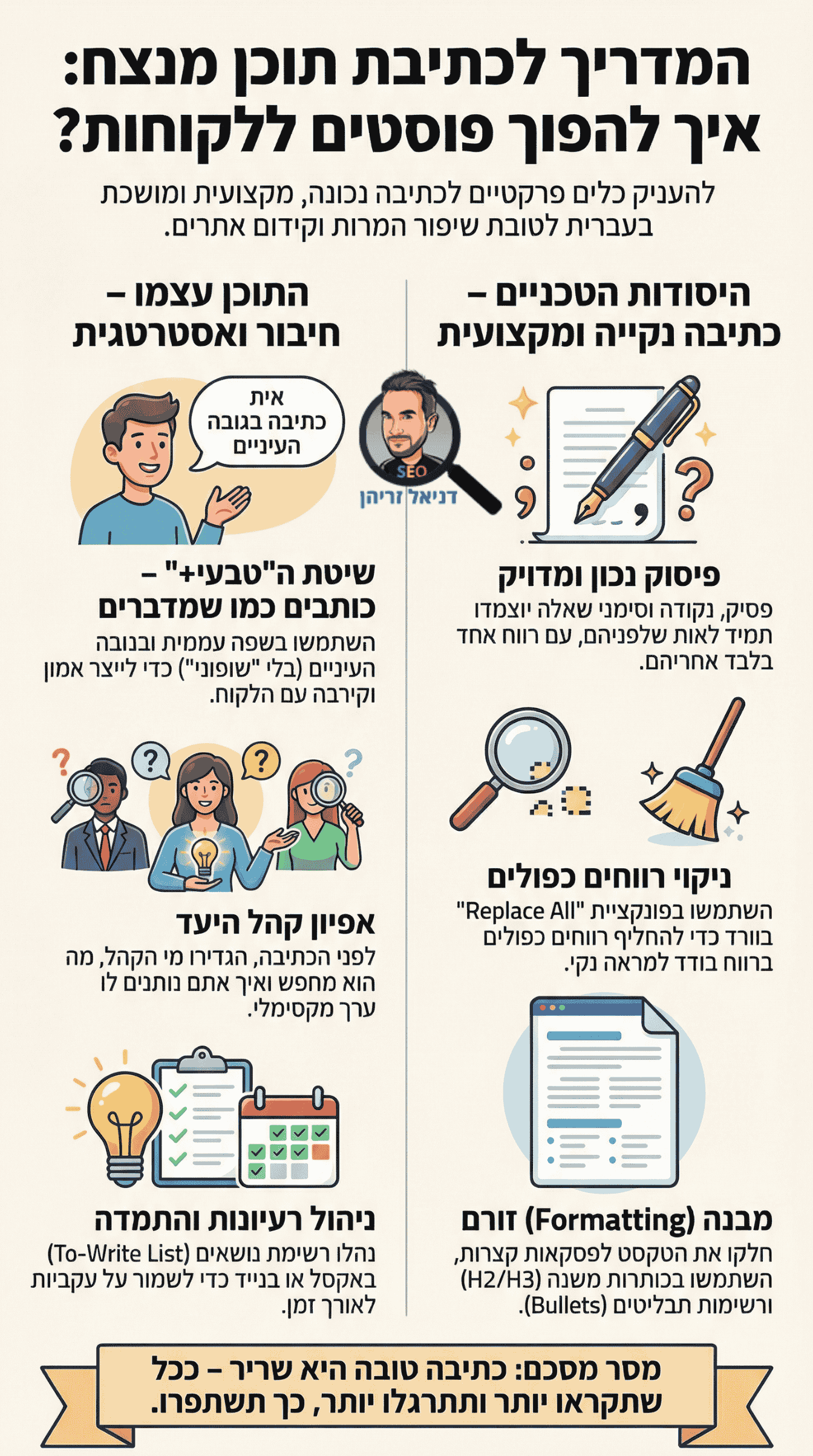 איך לכתוב נכון בעברית: איך כותבים טוב יותר? אינפוגרפיקה מאת דניאל זריהן איך לכתוב נכון בעברית: איך כותבים טוב יותר? אינפוגרפיקה מאת דניאל זריהן