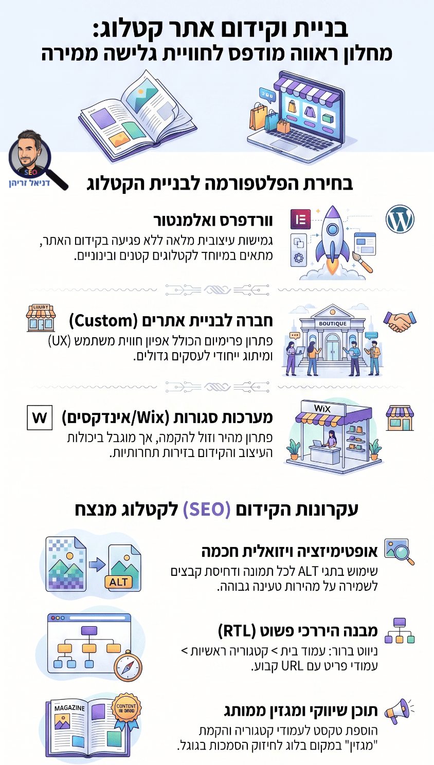 בניית אתרי קטלוג - אינפוגרפיקה מאת דניאל זריהן בניית אתרי קטלוג - אינפוגרפיקה מאת דניאל זריהן