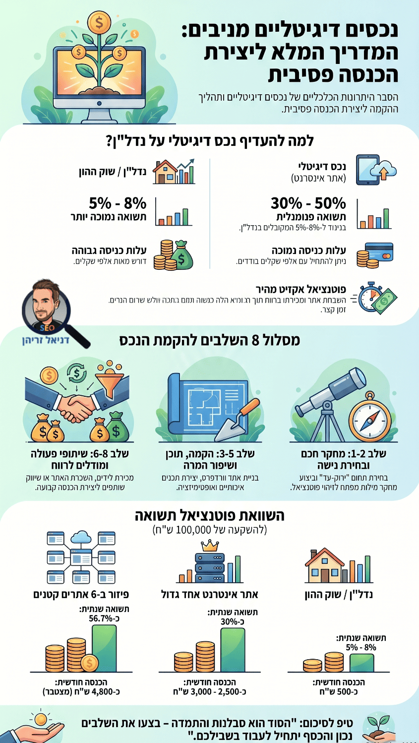 נכסים מניבים באינטרנט - אינפוגרפיקה מאת דניאל זריהן נכסים מניבים באינטרנט - אינפוגרפיקה מאת דניאל זריהן