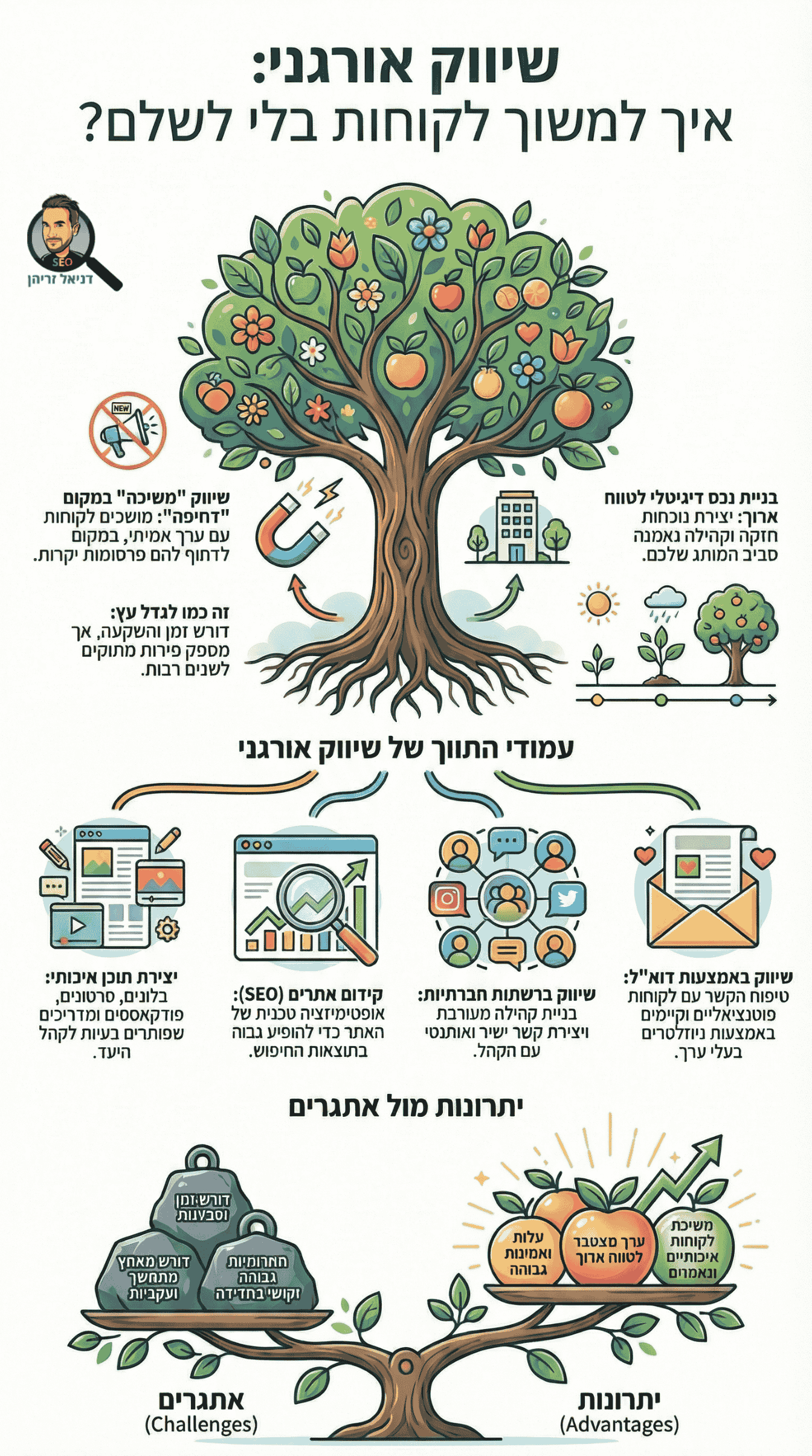 מה זה שיווק אורגני (והיתרונות של זה) - אינפוגרפיקה מאת דניאל זריהן מה זה שיווק אורגני (והיתרונות של זה) - אינפוגרפיקה מאת דניאל זריהן