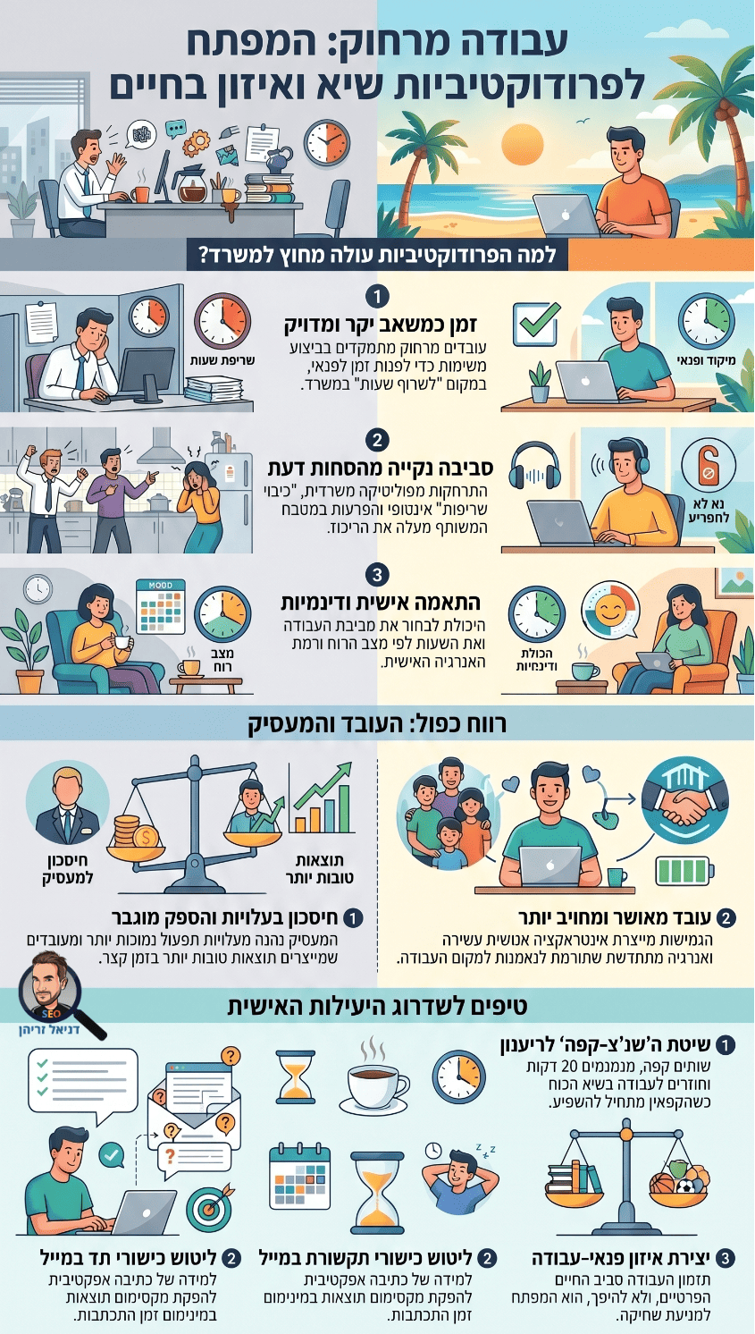 פרודוקטיביות ויעילות בעבודה - אינפוגרפיקה מאת דניאל זריהן פרודוקטיביות ויעילות בעבודה - אינפוגרפיקה מאת דניאל זריהן
