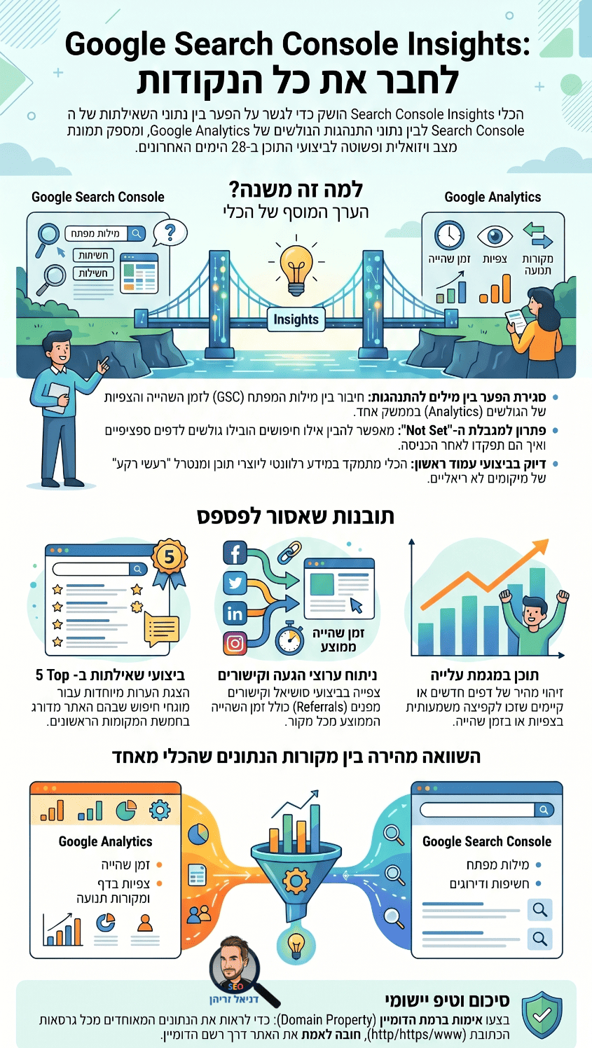 Search Console Insights - אינפוגרפיקה מאת דניאל זריהן Search Console Insights - אינפוגרפיקה מאת דניאל זריהן