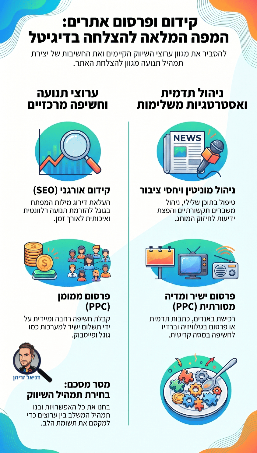 פרסום וקידום אתרים - אינפוגרפיקה מאת דניאל זריהן פרסום וקידום אתרים - אינפוגרפיקה מאת דניאל זריהן