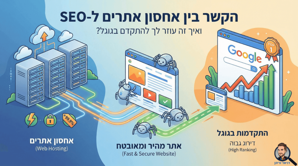 הקשר בין SEO (קידום אתרים) לאחסון אתרים - מדריך מאת דניאל זריהן הקשר בין SEO (קידום אתרים) לאחסון אתרים - מדריך מאת דניאל זריהן