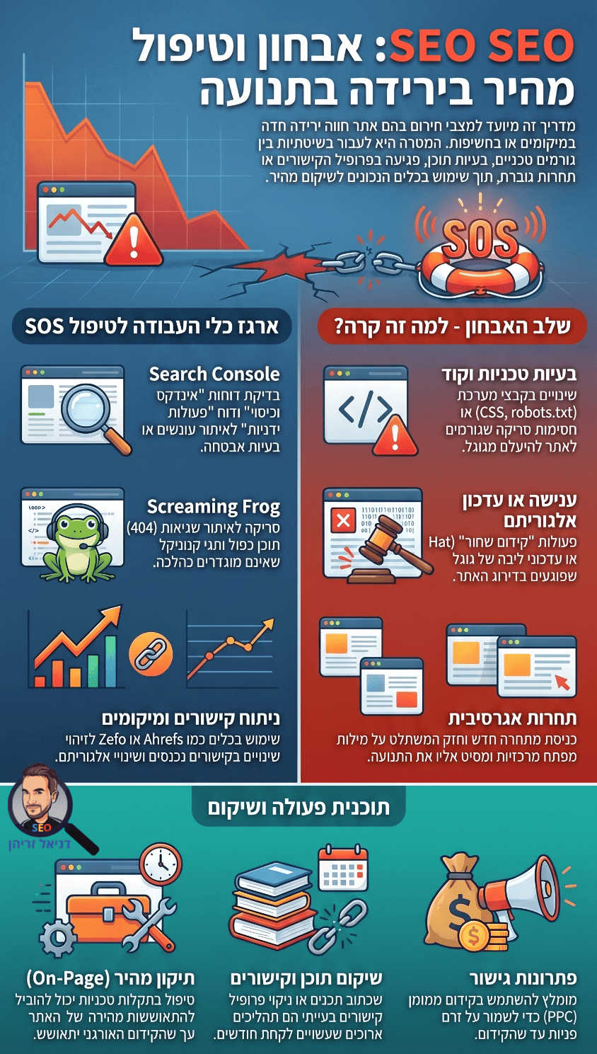 קידום אתרים SOS - איך להוציא אתר מהבוץ? אינפוגרפיקה מאת דניאל זריהן קידום אתרים SOS - איך להוציא אתר מהבוץ? אינפוגרפיקה מאת דניאל זריהן