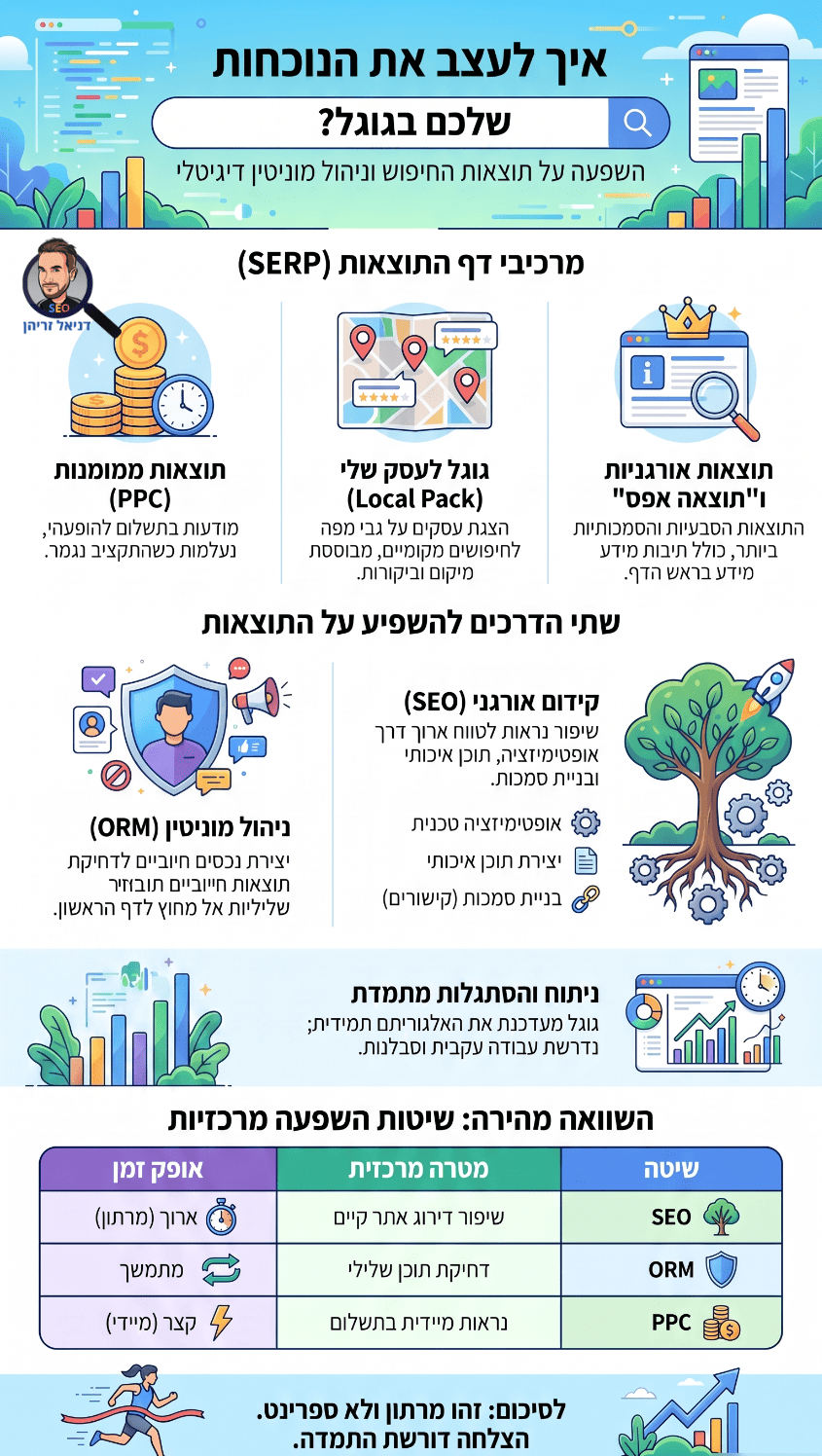 האם (ואיך) אפשר לשלוט על תוצאות החיפוש? אינפוגרפיקה מאת דניאל זריהן האם (ואיך) אפשר לשלוט על תוצאות החיפוש? אינפוגרפיקה מאת דניאל זריהן