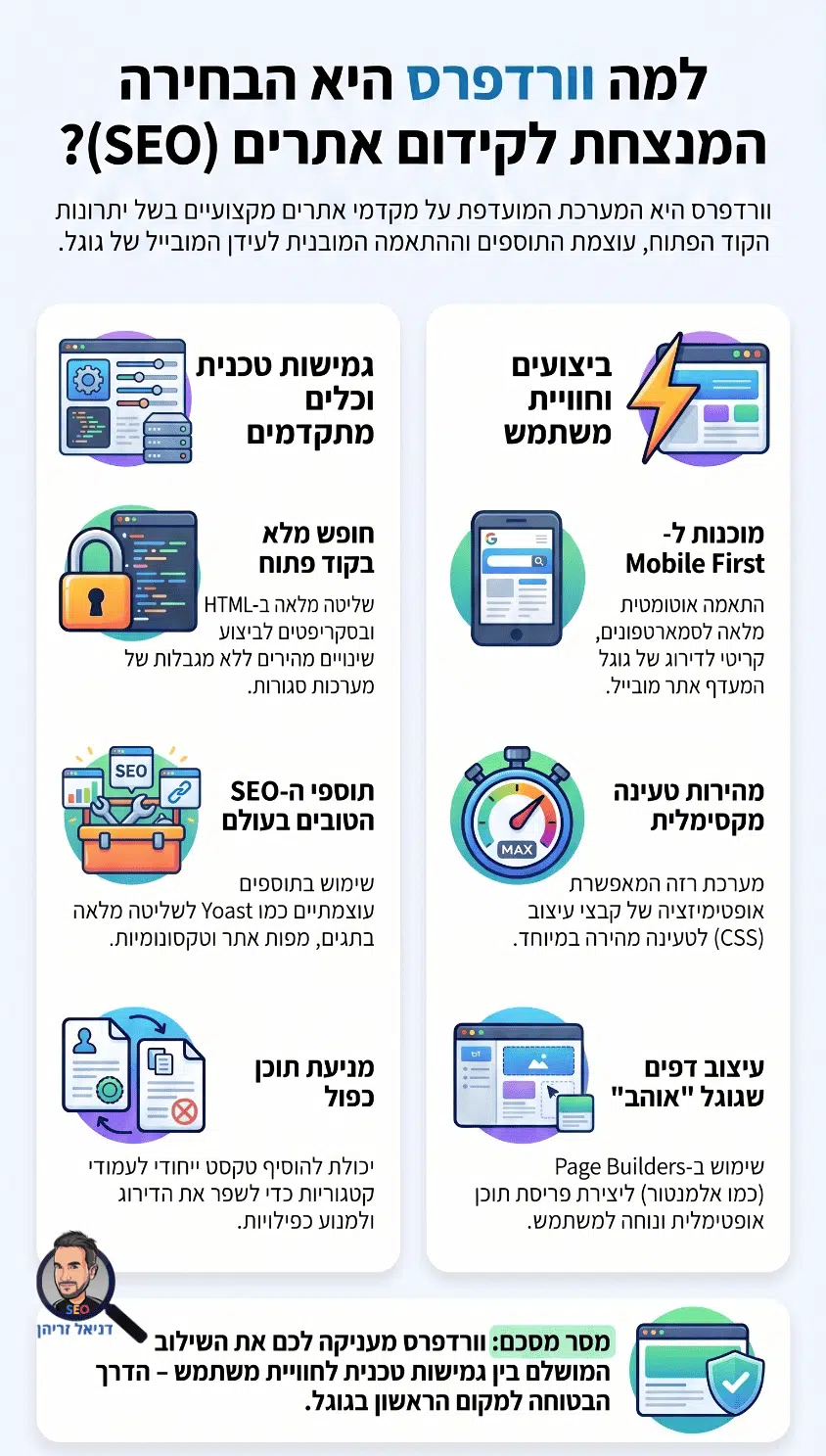 למה לקדם אתרים דווקא בוורדפרס? אינפוגרפיקה מאת דניאל זריהן למה לקדם אתרים דווקא בוורדפרס? אינפוגרפיקה מאת דניאל זריהן