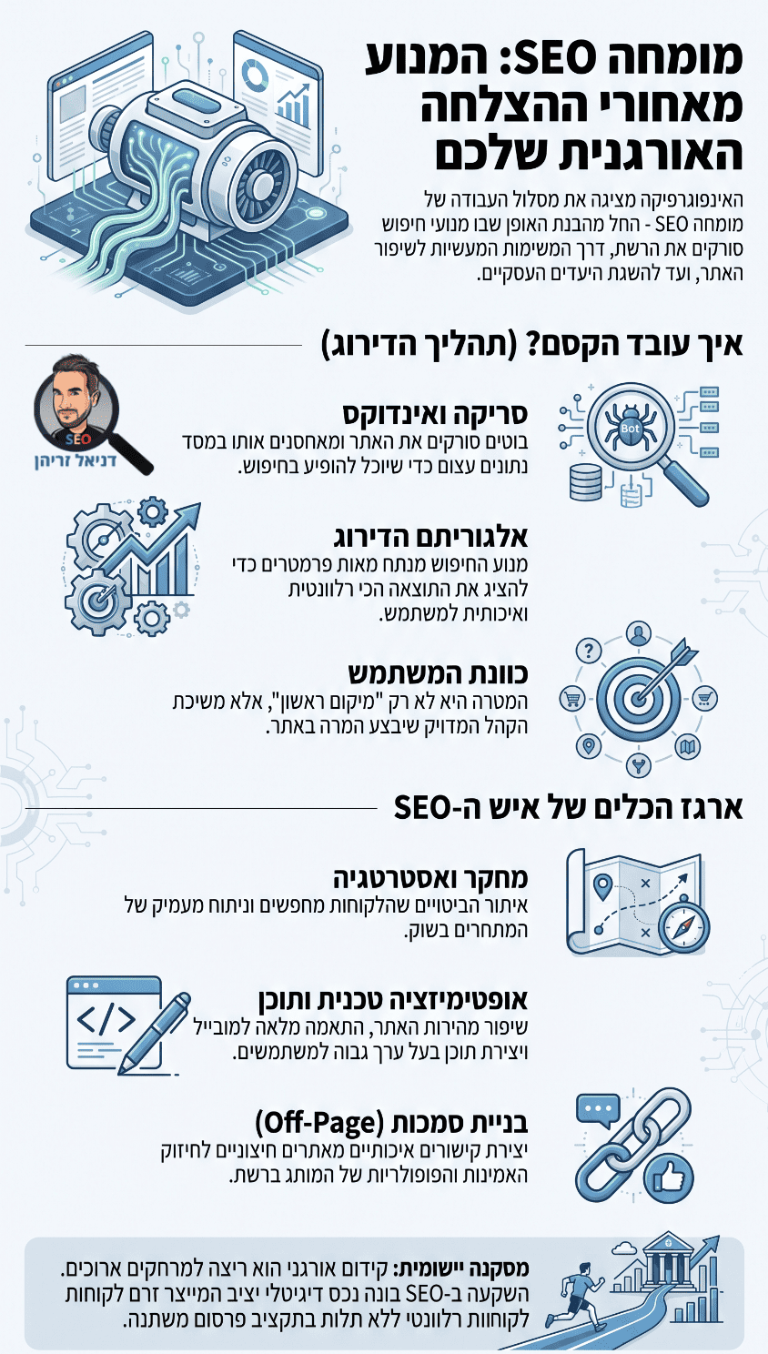 איש SEO - מה זה ומה התפקיד שלו? אינפוגרפיקה מאת דניאל זריהן איש SEO - מה זה ומה התפקיד שלו? אינפוגרפיקה מאת דניאל זריהן