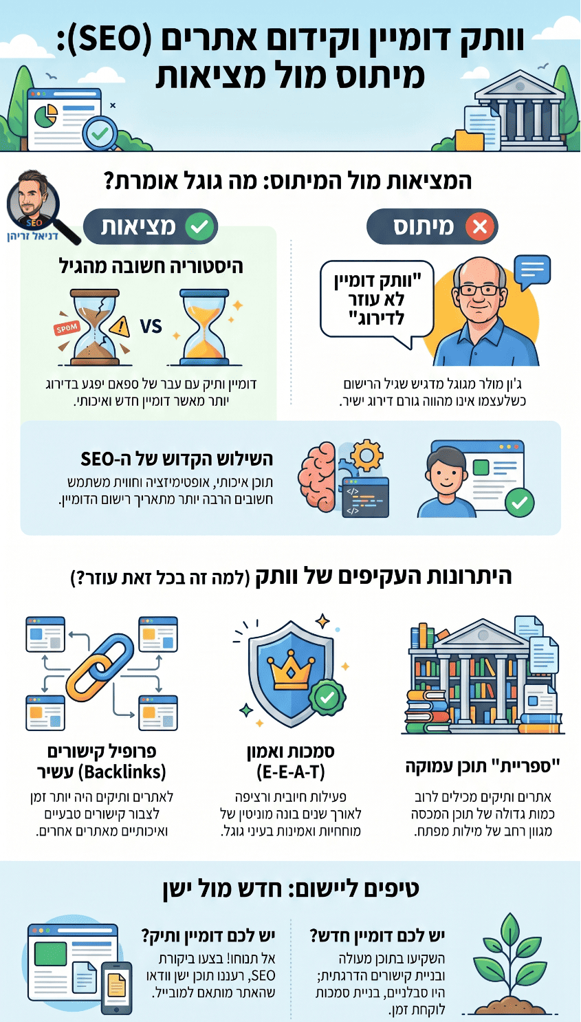 וותק של דומיין (Domain Age) וקידום אתרים - עד כמה זה משפיע? אינפוגרפיקה מאת דניאל זריהן וותק של דומיין (Domain Age) וקידום אתרים - עד כמה זה משפיע? אינפוגרפיקה מאת דניאל זריהן