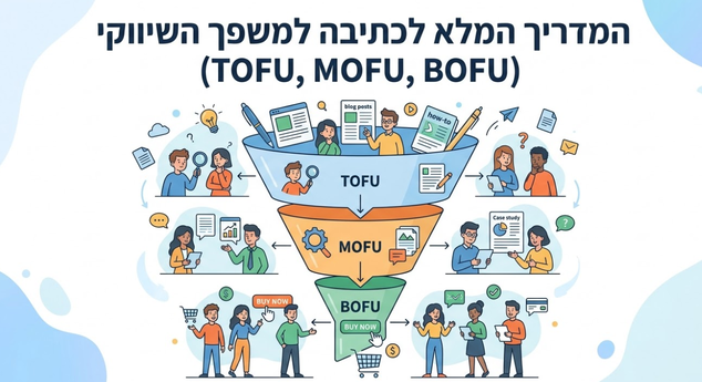כתיבה לפי שלבי המשפך השיווקי - Tofu Mofu Bofu - מדריך מאת דניאל זריהן