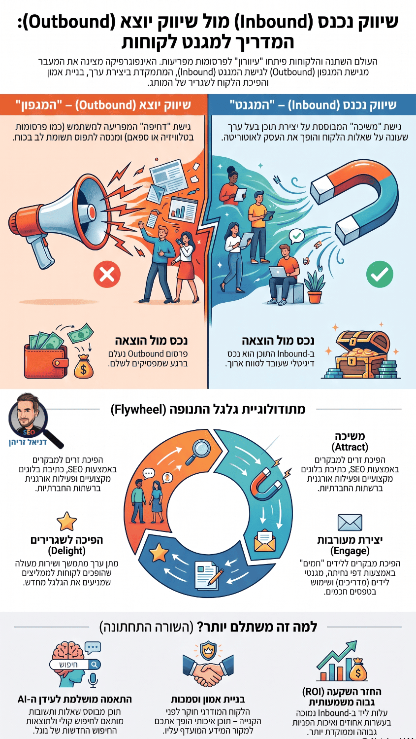 מה זה Inbound Marketing (שיווק נכנס) - אינפוגרפיקה מאת דניאל זריהן מה זה Inbound Marketing (שיווק נכנס) - אינפוגרפיקה מאת דניאל זריהן
