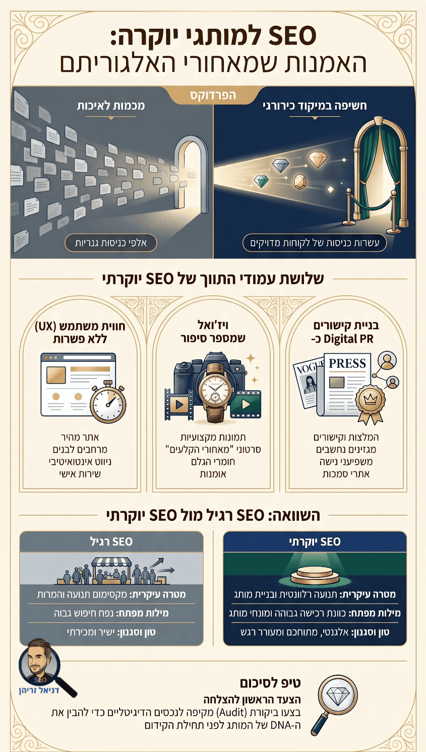 קידום אתרים לעסקים יוקרתיים - אינפוגרפיקה מאת דניאל זריהן קידום אתרים לעסקים יוקרתיים - אינפוגרפיקה מאת דניאל זריהן