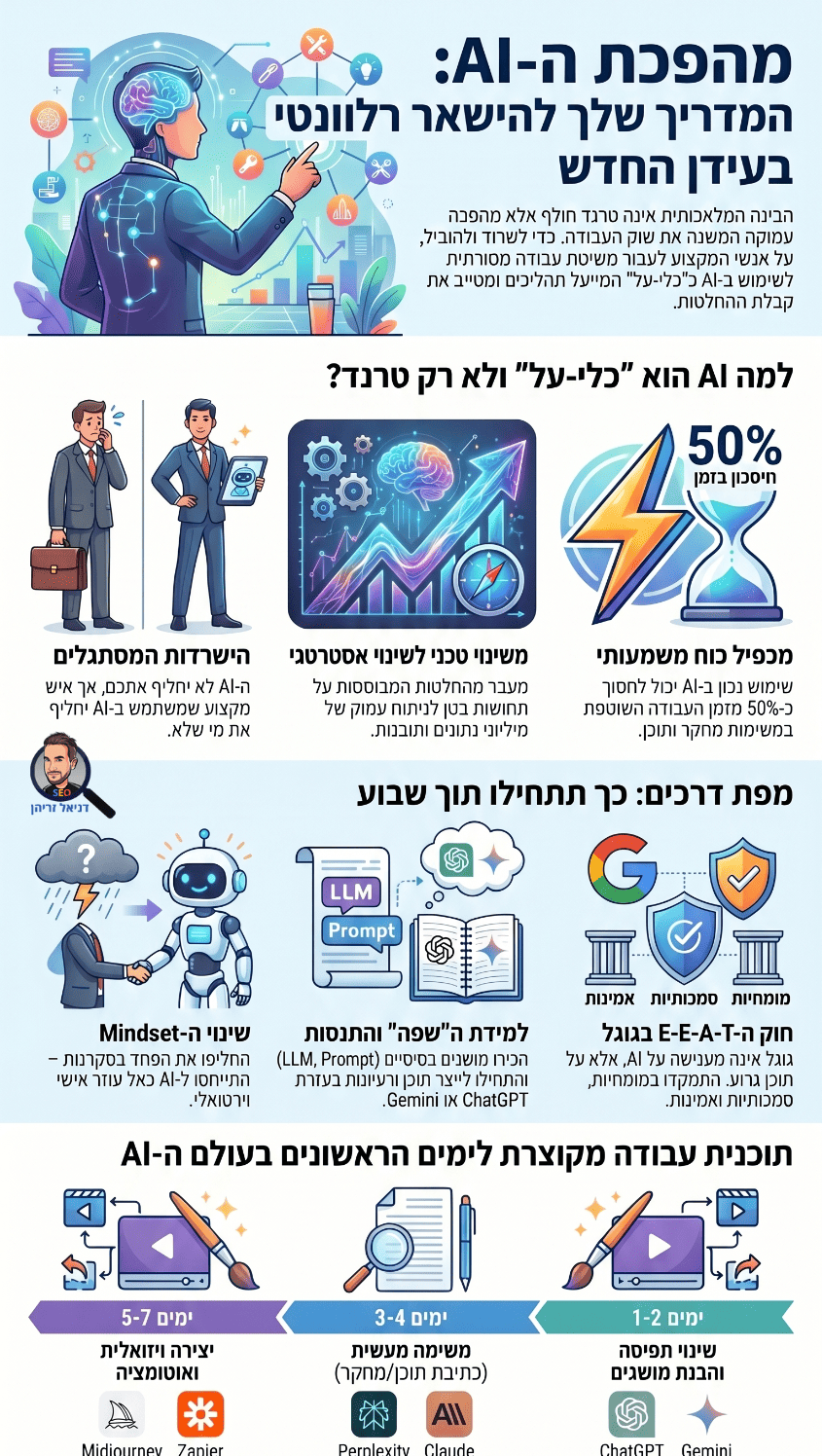 למה ללמוד AI (ואיך להרוויח מזה)? אינפוגרפיקה מאת דניאל זריהן למה ללמוד AI (ואיך להרוויח מזה)? אינפוגרפיקה מאת דניאל זריהן