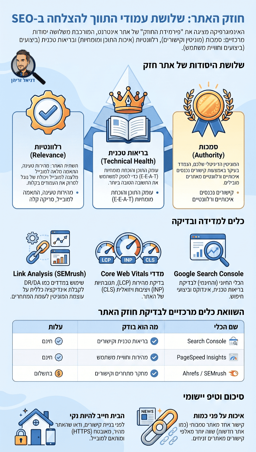 בדיקת חוזק אתר: אינפוגרפיקה מאת דניאל זריהן