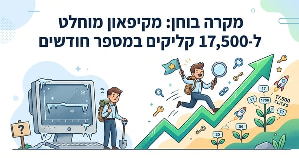 מקרה בוחן: מקיפאון מוחלט ל-17,500 קליקים במספר חודשים